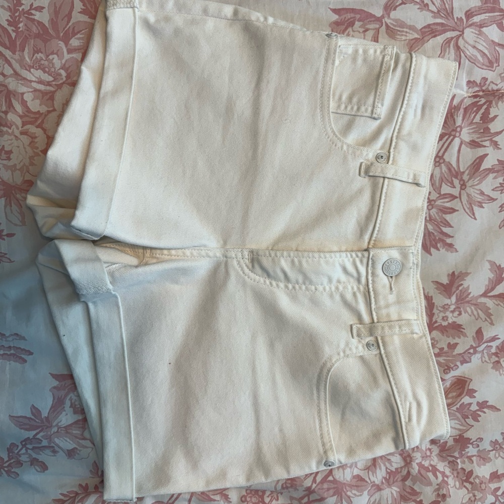 Express Off-White Denim Shorts